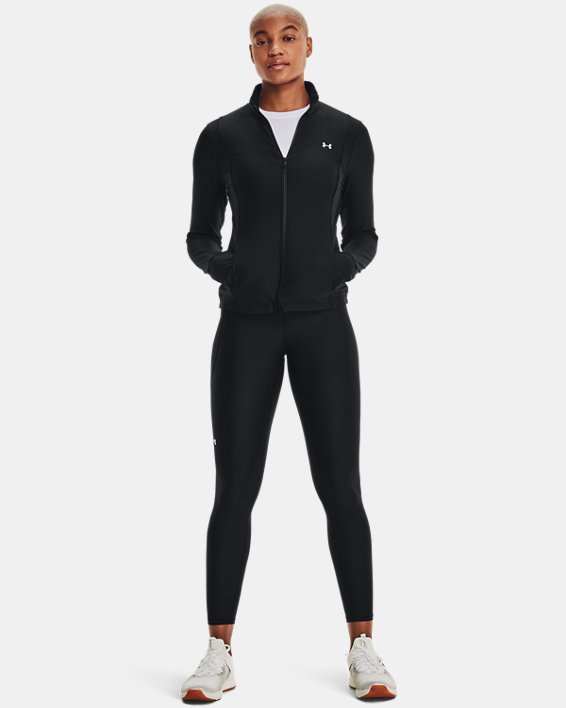 Damen UA Armour Sport Jacke mit durchgehendem Zip, Black, pdpMainDesktop image number 2